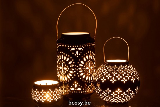 Jline Laterne Hoch Perforiert Eisen Schwarz lanternen.