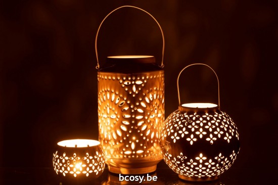 Jline Laterne Hoch Perforiert Eisen Ocker lanternen.