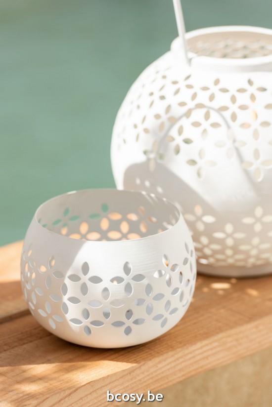 Jline Fotóforo Perforado Hierro Blanco.