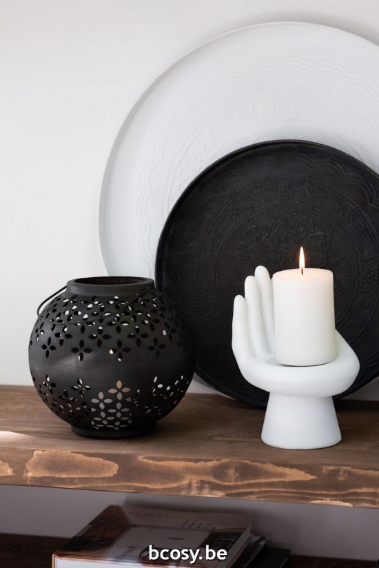 Jline Linterna Bola Perforada Hierro Negro Mate.