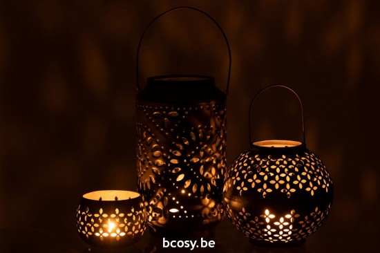 Jline Laterne Hoch Perforiert Eisen Schwarz Matt lanternen.