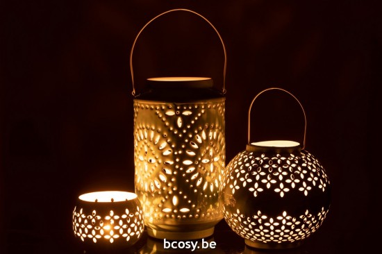 Jline Laterne Hoch Perforiert Eisen Blau lanternen.