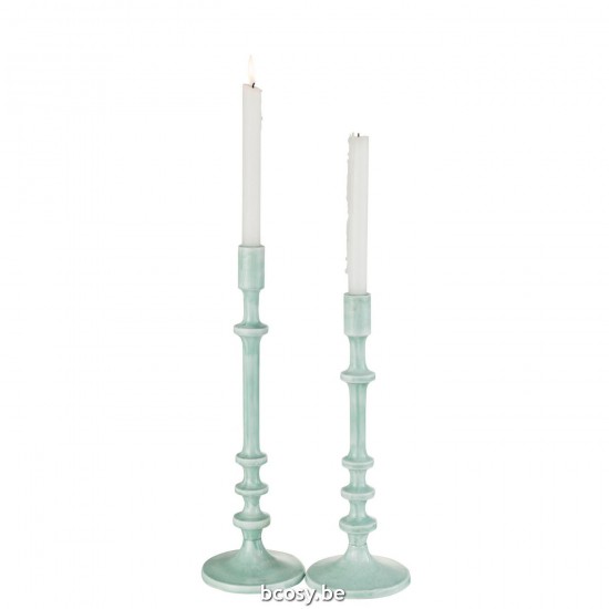 Jline Kandelaar Klassiek Aluminium Blauw Large.