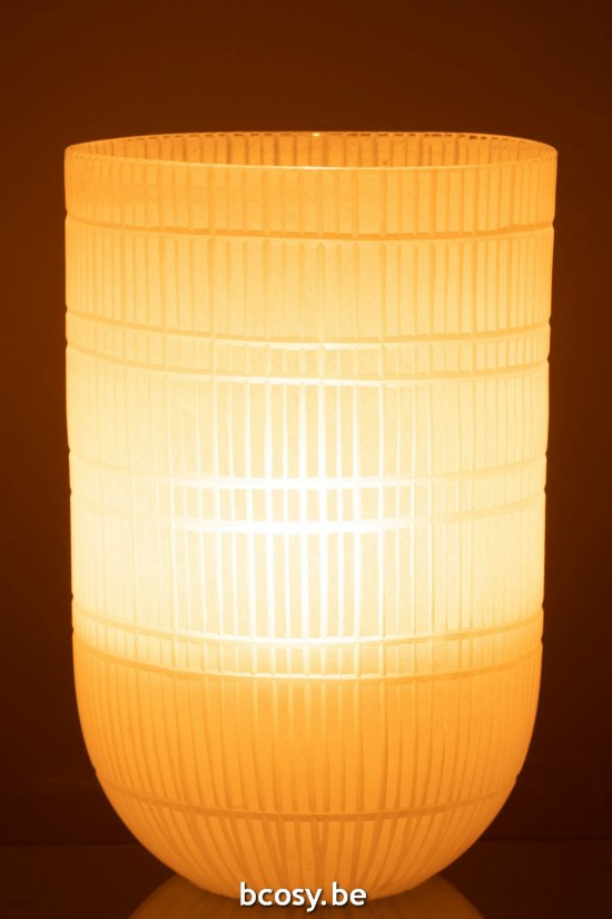 J Line vases Jolipa Vase Rond Taille Verre Blanc.