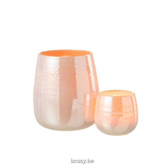 J Line Vase Juliette Glass Orange Pink Large.