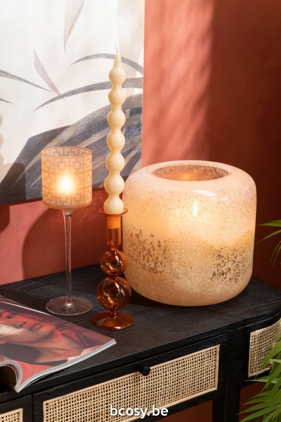 J Line Vaso Opi Vetro Marrone Beige Large Jarrón Opi Vidrio Marrón Beige Large.