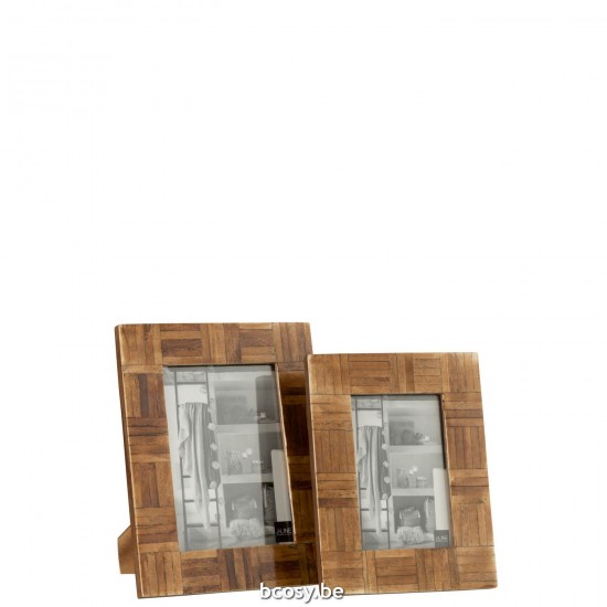 J Line Cadre photo simple Cadres photo simple Jolipa Cadre Photo Rectangle Cubes Resine Marron Large.
