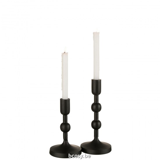 Jline Kandelaar Bollen Aluminium Zwart Large.