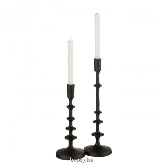 Jline Kandelaar Izy Aluminium Zwart Large.