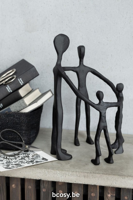 Jline Estatua Círculo Familiar Aluminio Negro.