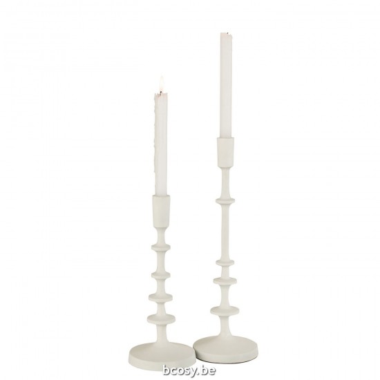 Jline Kandelaar Izy Aluminium Wit Large.