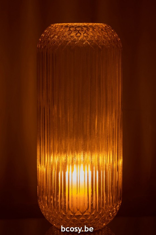 J Line vases Jolipa Vase Droit Taille Verre Jaune Large.