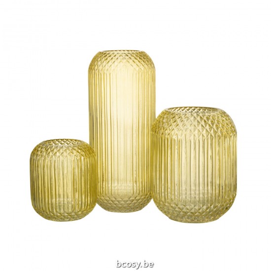 Jline Vaas Recht Geslepen Glas Geel Large.