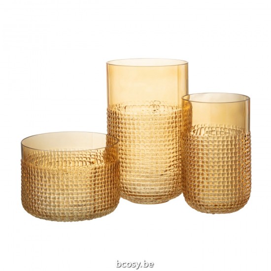 Jline Vaas Patroon Glas Oranje Medium.