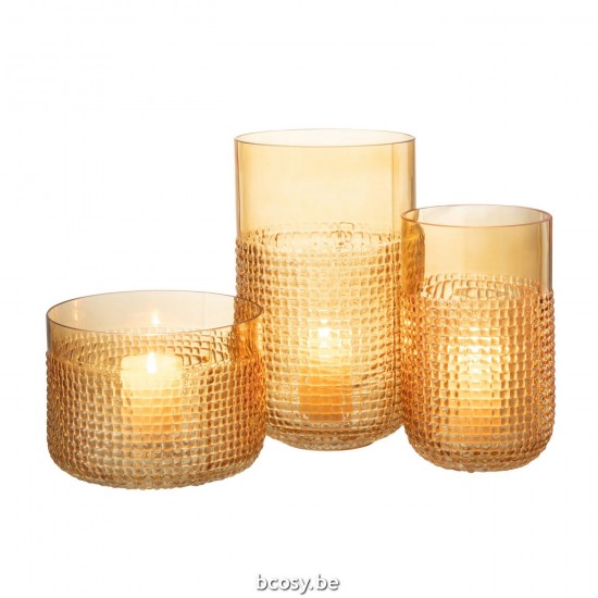 J Line Vase Pattern Glass Orange Medium.