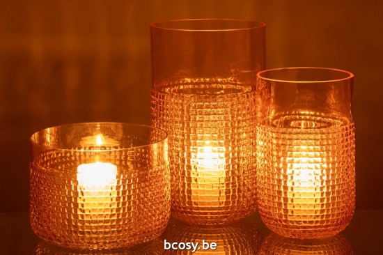 Jline Vase Muster Glas Orange Medium vases.