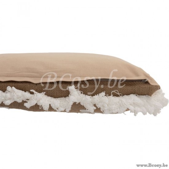 coussins Jolipa Jline Coussin Miroirs Coins Jute Naturel Blanc