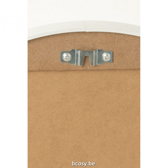 J Line Miroir mural Miroirs murals Jolipa Miroir Rond Verre Metal Blanc Small.