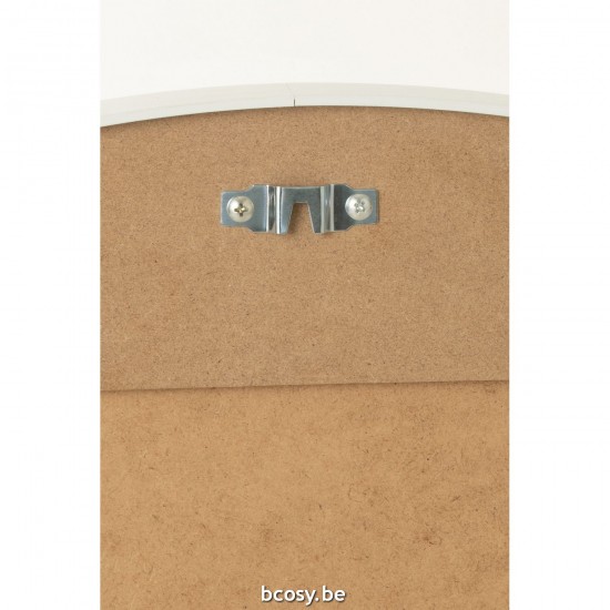 J Line Miroir mural Miroirs murals Jolipa Miroir Rond Verre Metal Blanc Large.