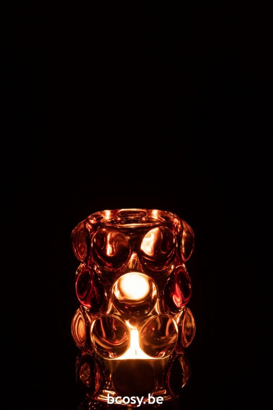 J Line photophores Jolipa Photophore Bollie Verre Rouge.