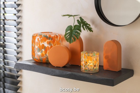 Jline Tealight Holder Spots Glass Mix.