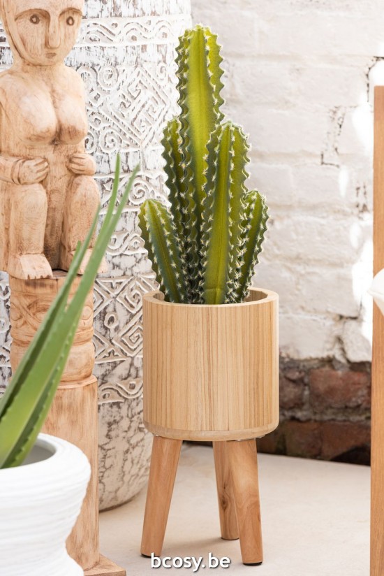 J Line Set 3 Portavasi Classico Legno Naturale.