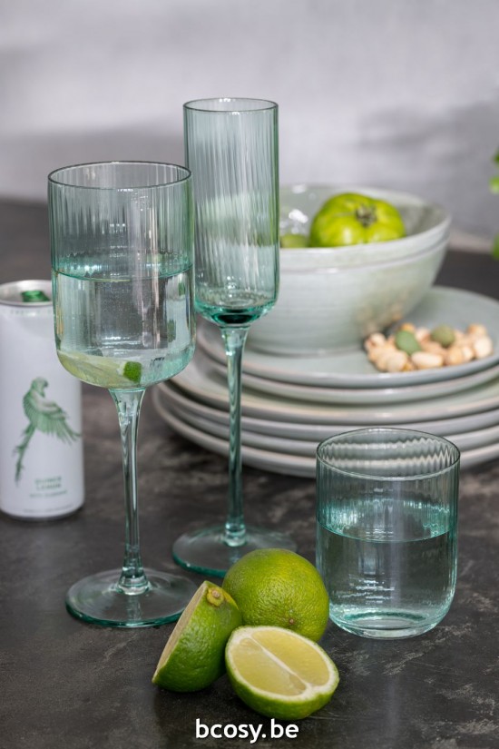 Jline Vaso De Champan Louise Vidrio Menta.