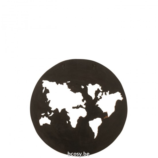 J Line sculpture murale Sculptures murales Jolipa Decoration Murale Map Bois Marron.