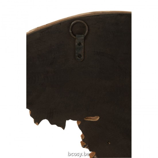 Jline Wanddecoratie Wereldkaart Hout Bruin.