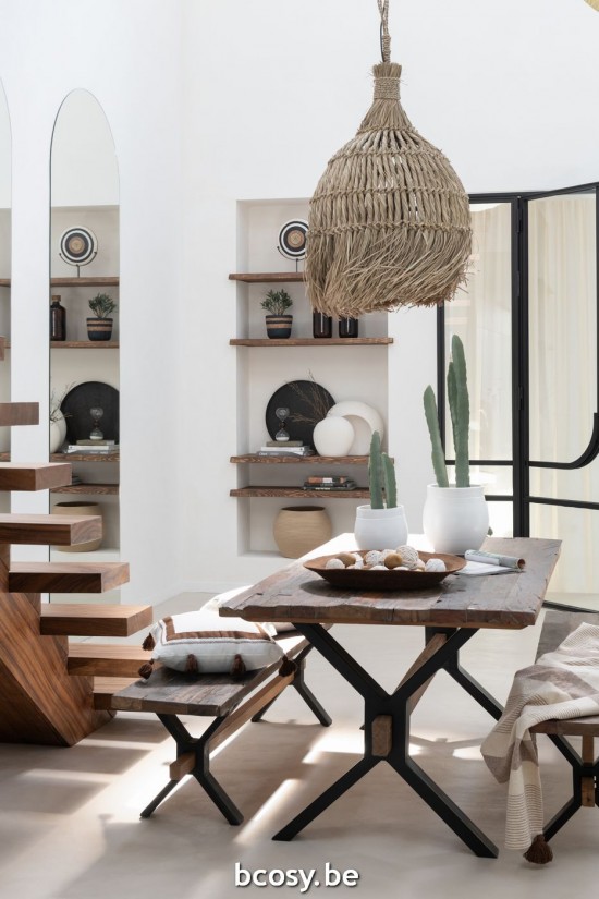 Jline Banco Madera Avejentada Marrón.