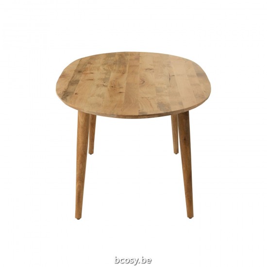 J Line tables a manger de repas Jolipa Table Camille Bois Manguier Naturel.