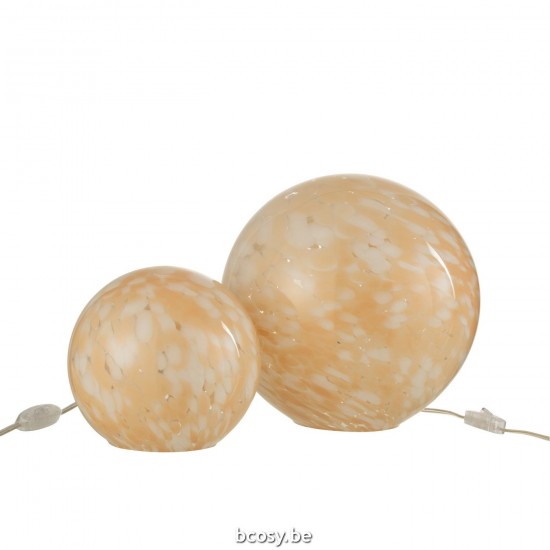 Jline Lamp Melissa Rond Glas Beige Large.