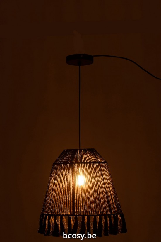 J Line lampes suspendues suspensions pendantes Jolipa Lampe Suspendu Celia Jute Noir Small.