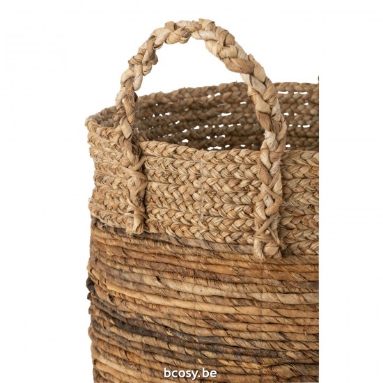 J Line paniers de rangement Jolipa Set 3 Panier Lucie Raffia Naturel.