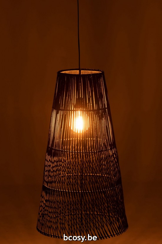 J Line lampes suspendues suspensions pendantes Jolipa Abat Jour Alix Rotin Marron.