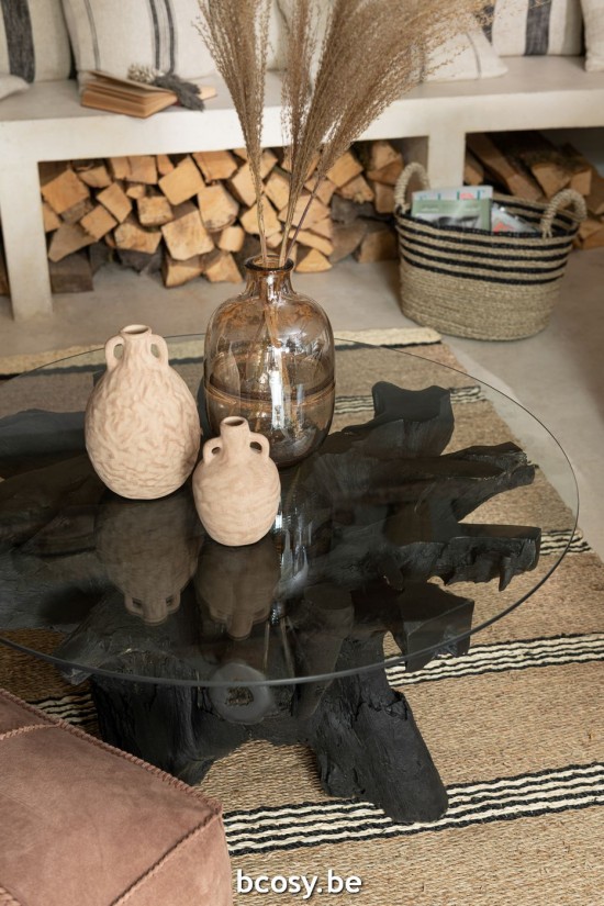 Jline Mesa Raíces Madera Negro.