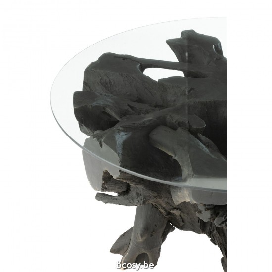 Jline Tafel Wortels Hout Zwart.