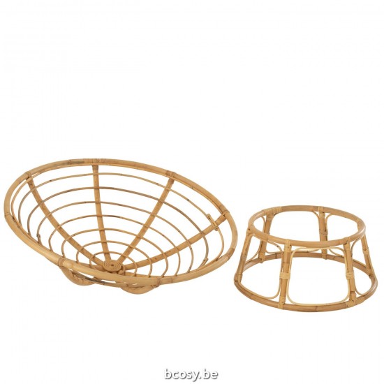 J Line chaises lounges Jolipa Sofa Celine Coussin Rotin Naturel.