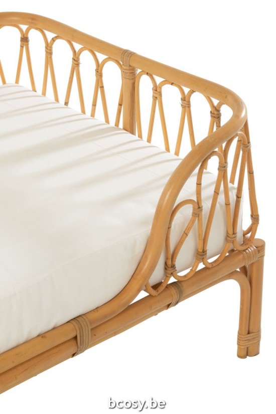 JLine J Line Bed Pierre Rotan Naturel L186xB77xH55 cm relax.