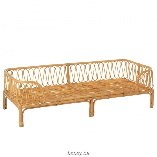 J Line Bed Pierre Rattan Natural lounge seats couches longchairs.