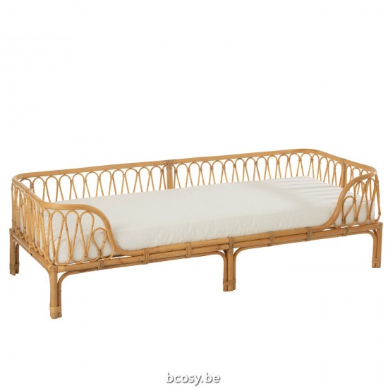 J Line Bed Pierre Rotan Naturel L186xB77xH55 cm relax JO31058.