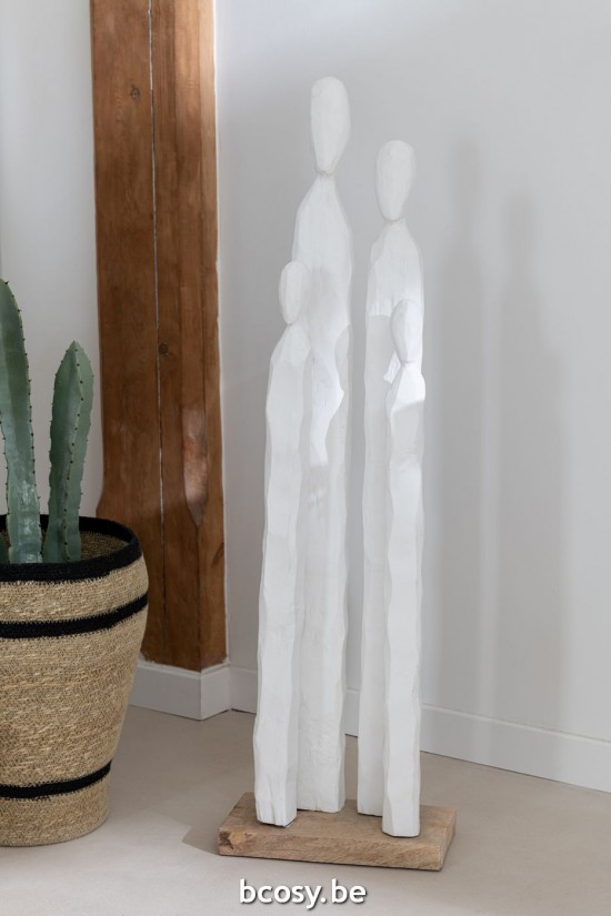 Jline Grupo De Personajes Grande Madera Blanco.