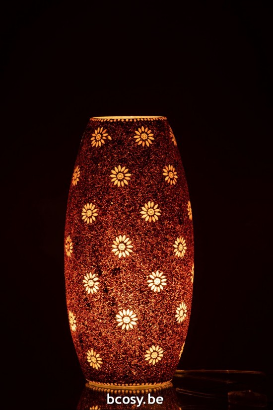 J Line Éclairage Armatures Luminaires D'intérieur Pieds De Lampe Avec Abat Jour Lampes De Table Jolipa Lampe Bram Verre Rouge.