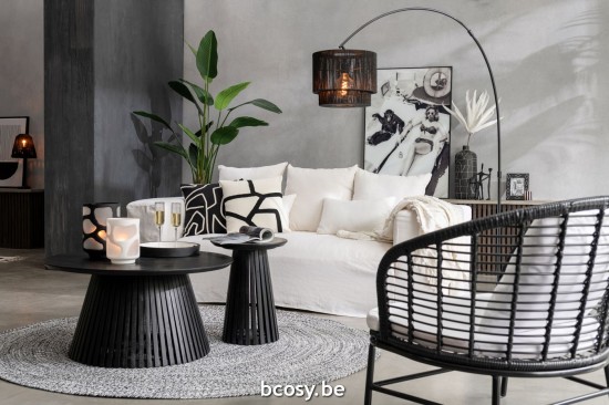 Jline Mesa Vincent Madera De Mango Negro Medium.