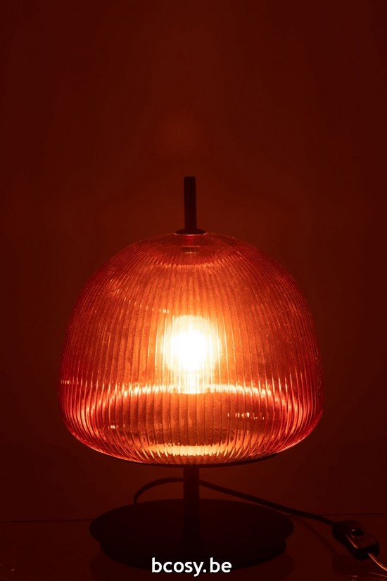 J Line Éclairage Armatures Luminaires D'intérieur Pieds De Lampe Avec Abat Jour Lampes De Table Jolipa Lampe Oasis Verre Roug.