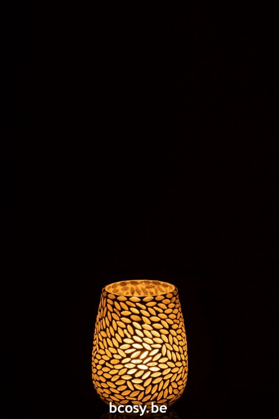 J Line photophores Jolipa Photophore Mosaique Verre Vert Blanc Small.