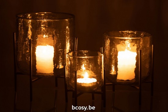 Jline Windlicht Basis Glas Eisen Transparent Large lanternen.