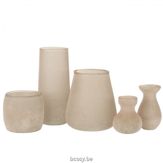 J Line vases Jolipa Vase Verre Poudre Rose Large.