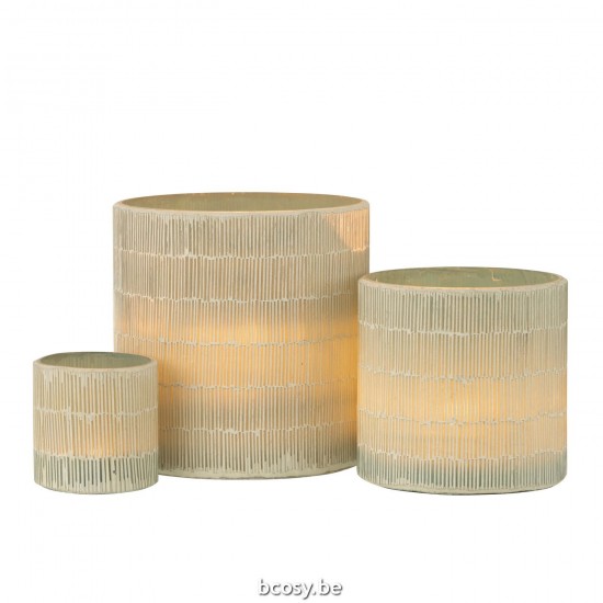 J Line Hurricane Mosaic Glass Grey Large tea lights holders.