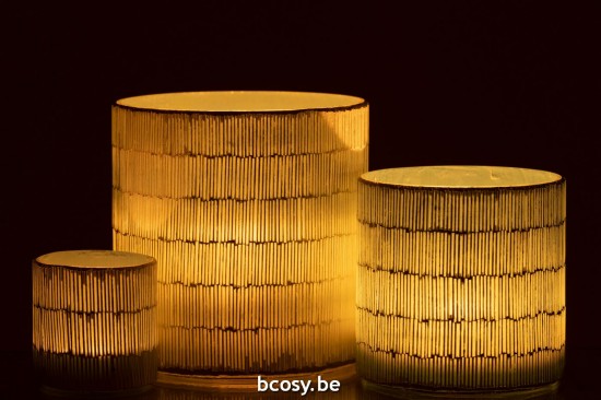 Jline Windlicht Mosaik Glas Grau Large t lichthalter teelichtleuchter teelichte.